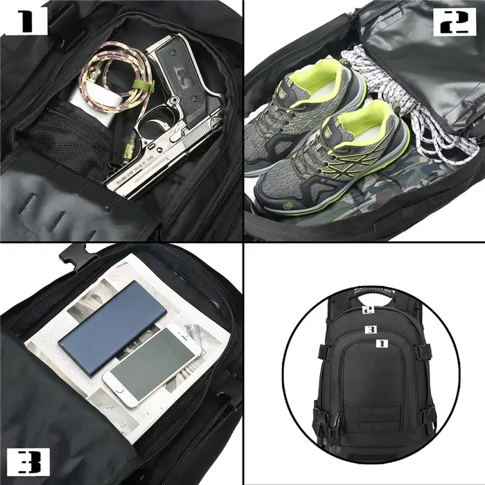 LQARMY 60L hommes armée militaire tactique sac à dos 3P Softback en plein air randonnée Camping sac à dos chasse Camping sac de voyage