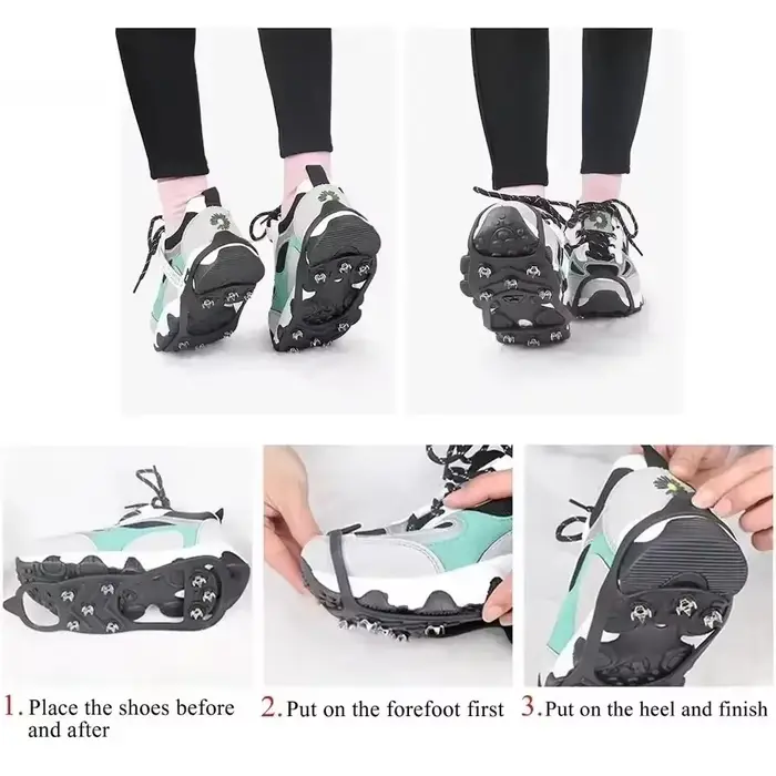 1 Paire de crampons à 8 dents pour chaussures de neige