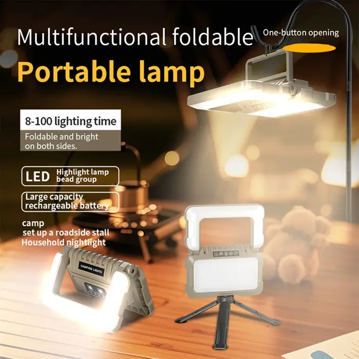 Lanterne de camping multifonctionnelle pliable avec 5 modes d'éclairage, lampe de camping étanche pour la randonnée en plein air
