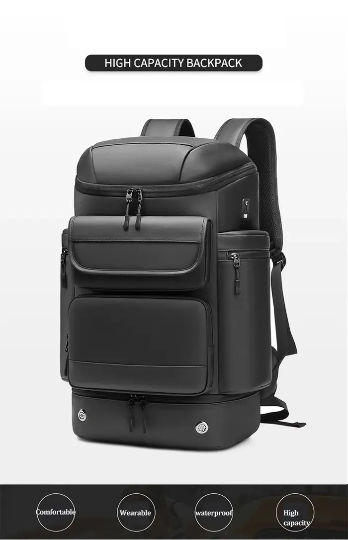 Sac à dos de voyage étanche de grande capacité pour hommes