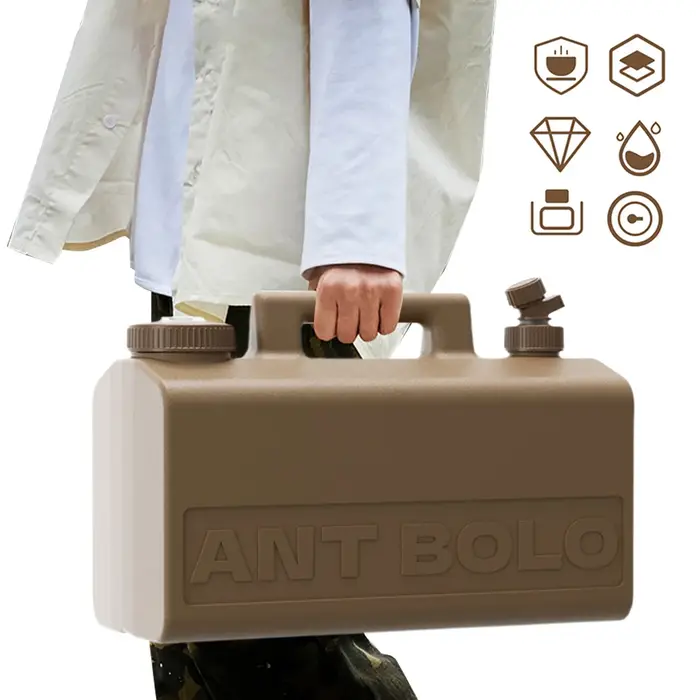 Récipient à eau portable de grande capacité avec poignées amovibles