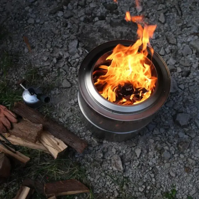 Poêle à bois d'extérieur en acier inoxydable, foyer d'observation du feu, brasero, mini poêle à bois ou à granulés, feu de joie
