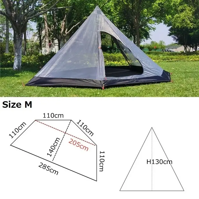 Tente pyramide ultralégère tente intérieure extérieure sans tige tente d'été en maille Portable sac 