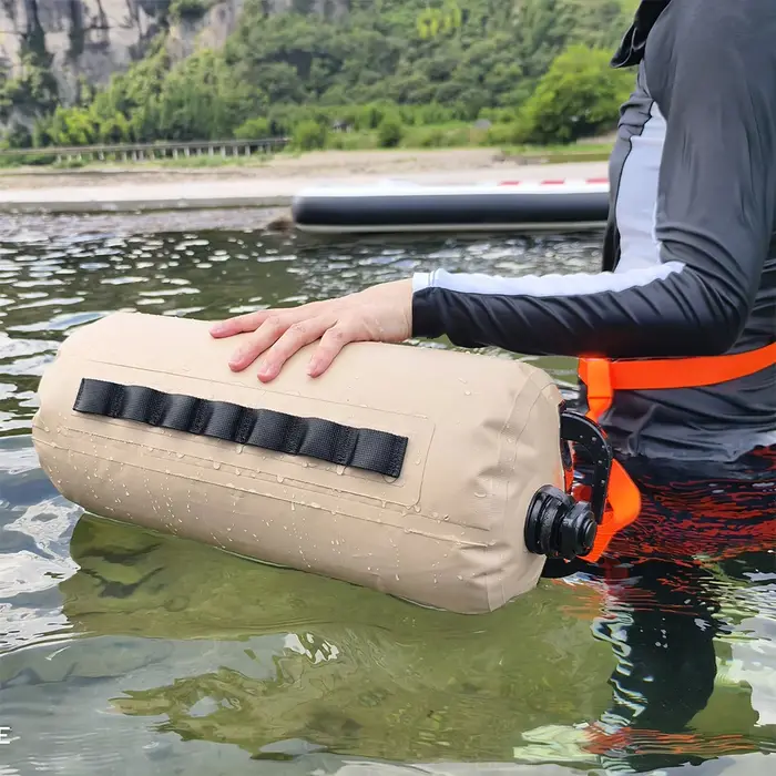 Sac flottant multifonctionnel pour bouteille d'eau, conteneur de 10 kg, contrepoids de tente, sac d'eau en PVC pour la natation, la dérive et le surf en extérieur