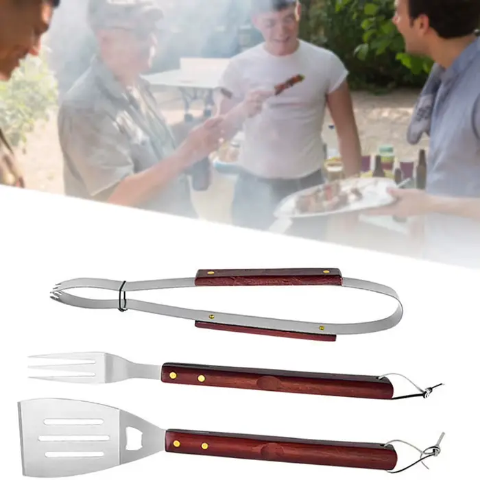 Kit de grillades à manche en bois