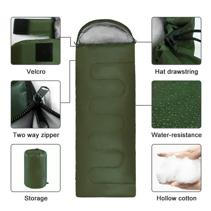 Sac de couchage de camping ultraléger et imperméable de 0