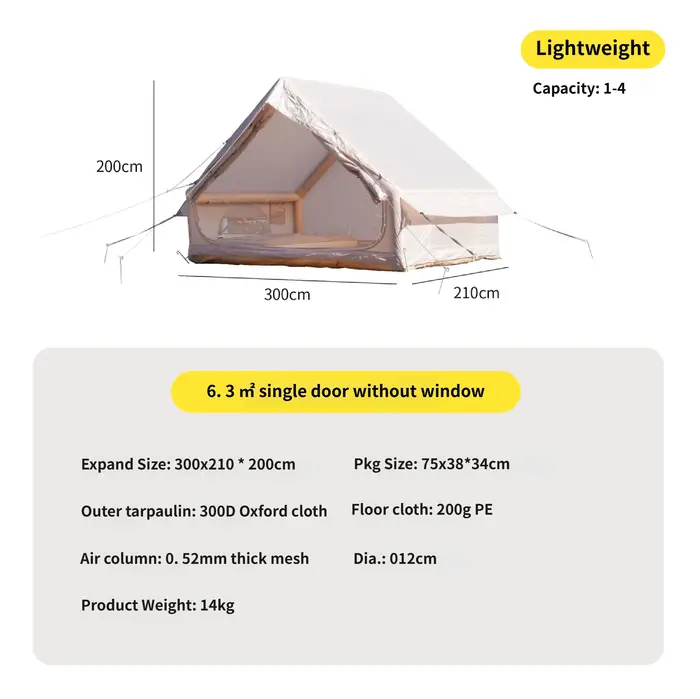 Grande tente de camping gonflable pour 4 à 8 personnes, installation rapide, avec fenêtres, portable