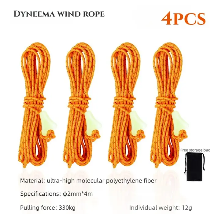 Cordes de vent réfléchissantes en Dyneema pour extérieur