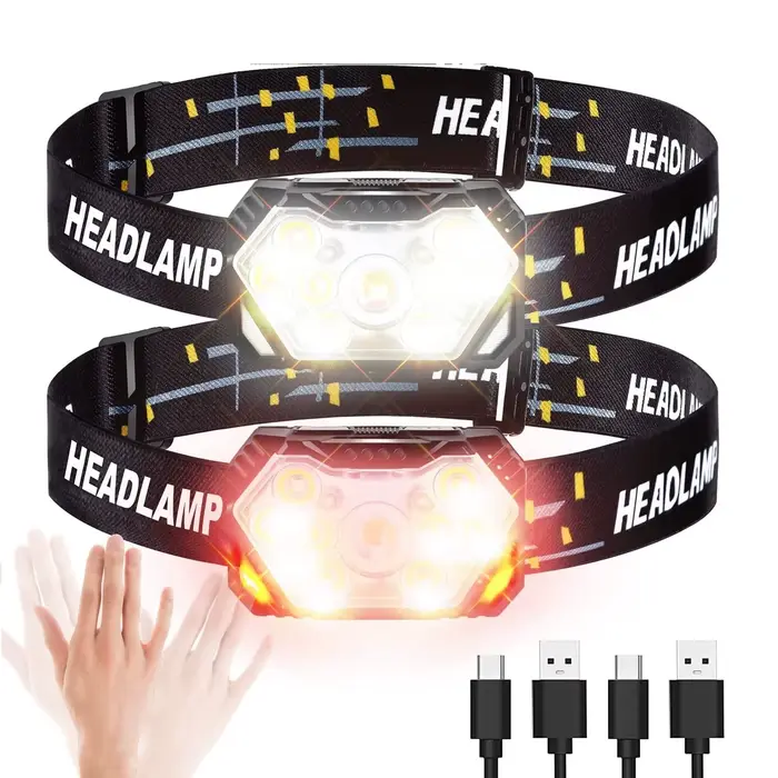 Lampe frontale Portable à 9 Led avec capteur de mouvement