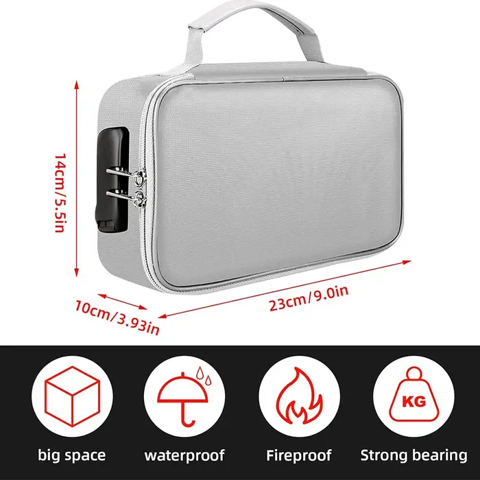 Petit sac à main ignifuge-organisateur ignifuge et étanche pour passeport