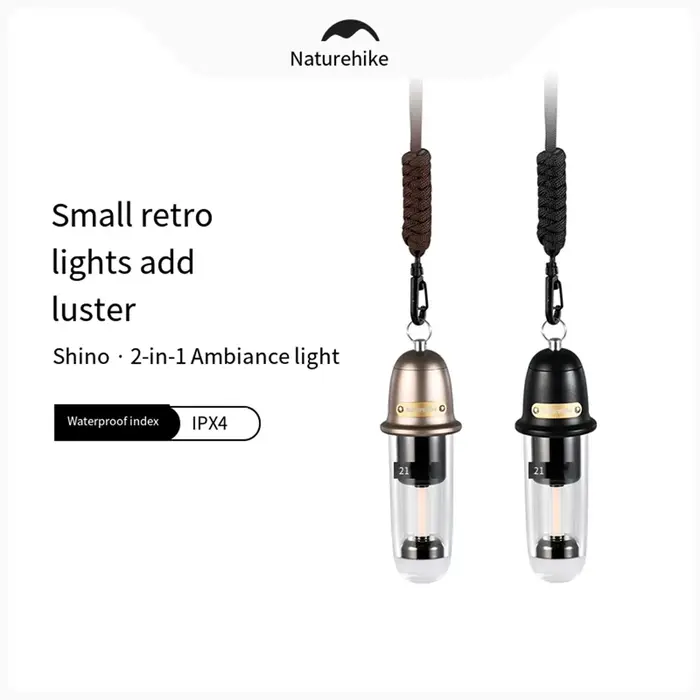 Naturehike extérieur Portable 2 en 1 Camping éclairage charge atmosphère veilleuse 900mAH lampe de poche étanche