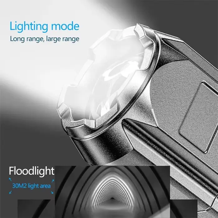 Lampe de poche LED puissante, torche Rechargeable par USB, Portable, Zoomable, pour Camping, 3 Modes