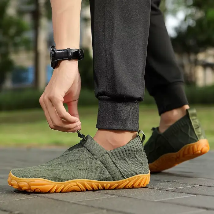 Chaussures pieds nus minimalistes pour hommes, baskets de marche antidérapantes et respirantes en tricot, résistantes à l'usure, légères