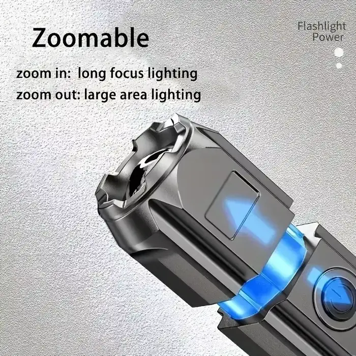 Puissante lampe de poche LED Rechargeable USB étanche Zoom pêche chasse Camping 100.00 Lumen