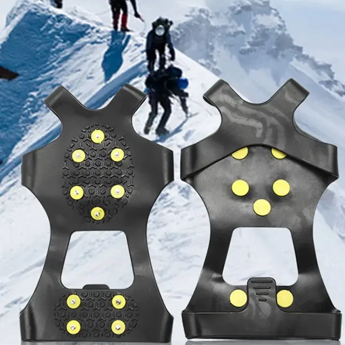 10 goujons anti-dérapant neige glace pince chaussure d'escalade pointes poignées Crampons couvre-chaussures