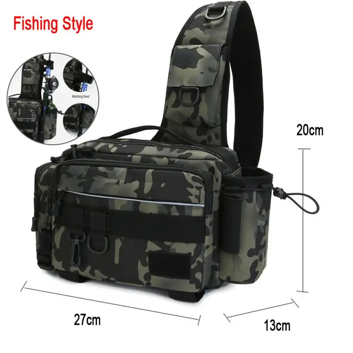 Multifonctionnel Plus grand sac de leurre de pêche étanche épaule bandoulière équipement de pêche ma