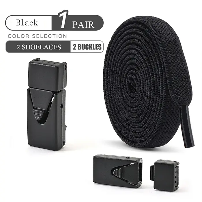 1 paire de lacets de chaussures sans cravate, lacets à verrouillage sans attaches, lacets élastiques