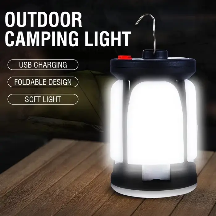 Éclairage extérieur LED feuille lampe de Camping accroché d'urgence solaire USB Rechargeable tente