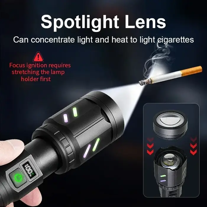 Lampe torche tactique LED 5000LM avec allume-feu