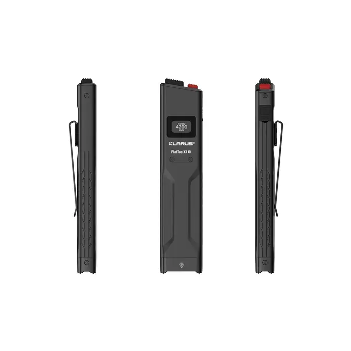 Klarus X1 lampe de poche tactique ultra mince FlatTac 4200Lumens batterie intégrée rechargeable