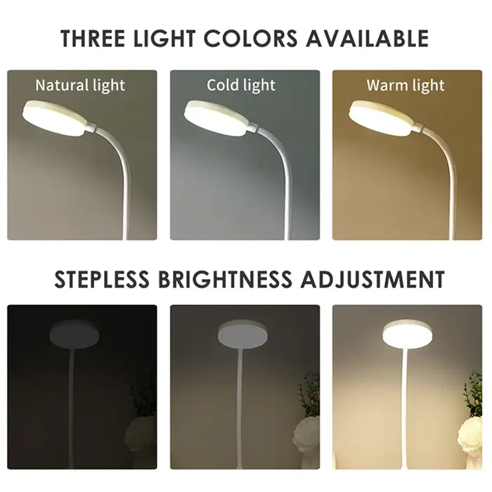 Lampe de bureau LED Portable prise USB alimentée par batterie Support