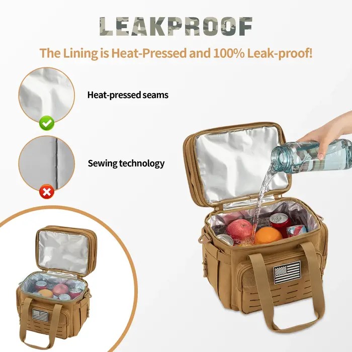 Sac isotherme isolé 18L, boîte à déjeuner tactique pour hommes, extensible, travail, Camping, pique-