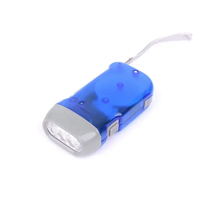 Lampe de poche LED à manivelle dynamo à pression manuelle