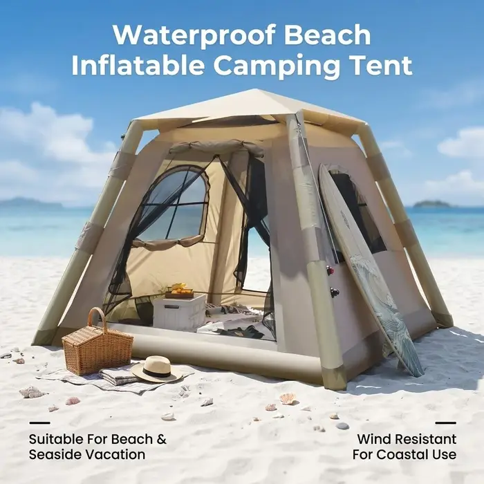 Tente de camping gonflable automatique pour 3-5 personnes