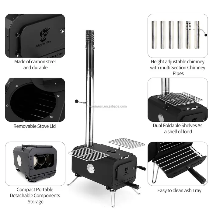 Mini poêle de tente cloche Portable pliable