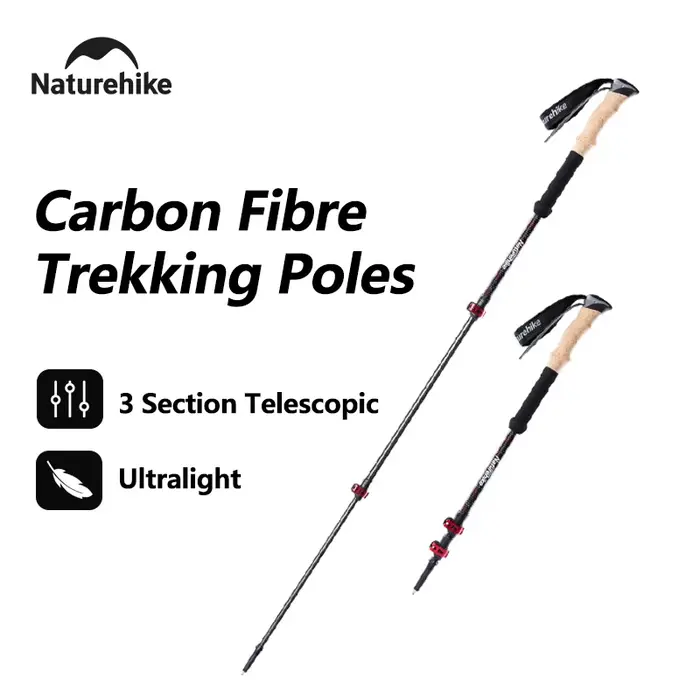 Bâtons de randonnée Naturehike, 1 pièce, bâton de randonnée pliable en fibre de carbone, bâtons téle