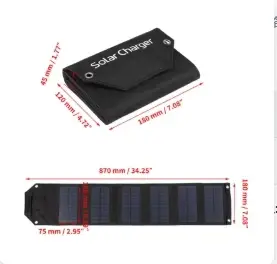 Panneau solaire pliable 60W 80W 100W 5V USB étanche portable avec sac de charge pour téléphone