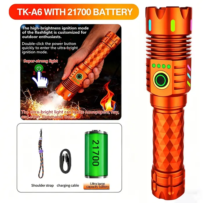 Lampe torche rechargeable haute puissance 4 LED