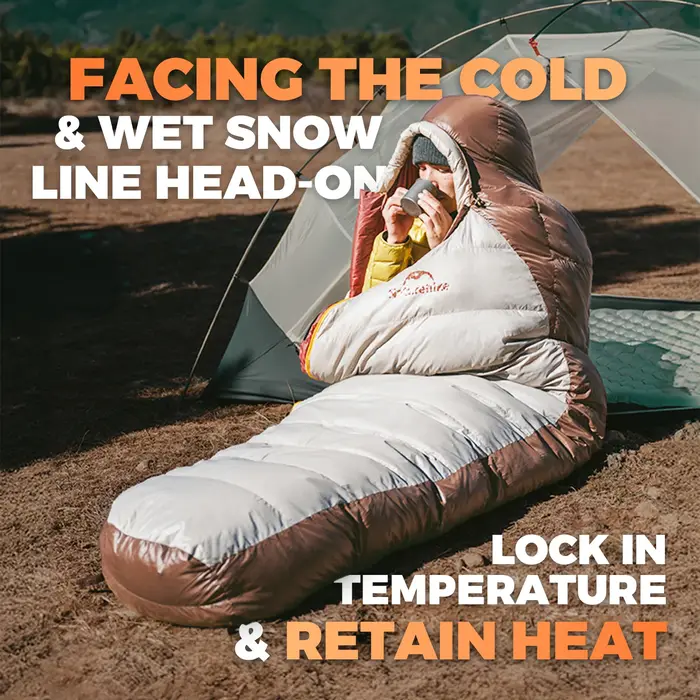 Naturehike Snowbird Duck Down momie sac de couchage 4 saisons léger Portable extérieur professionnel Camping hiver unisexe adulte