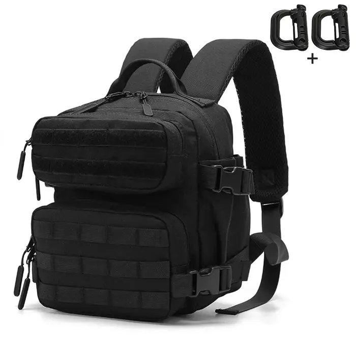 Sac à dos mini multi-compartiments 9L avec sangles MOLLE et panneau dorsal en maille respirante pour