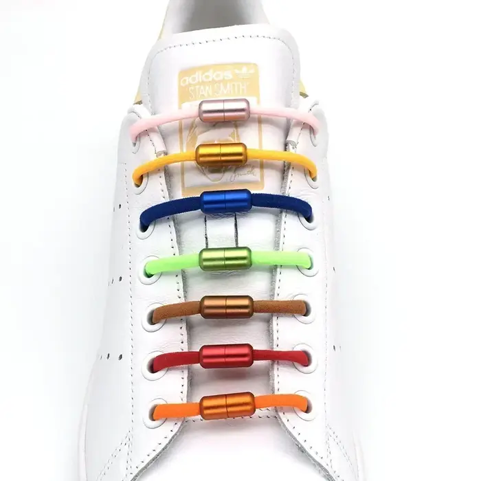 Lacets de chaussures élastiques demi-cercle sans cravate pour enfants et adultes, lacets pour baskets, lacets paresseux rapides, boucle Capsule colorée