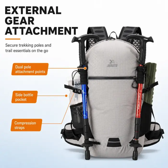 Sac à dos de randonnée 28L avec sac banane, léger, imperméable, sangle à coussin d'air, sac à dos multifonctionnel pour la randonnée en plein air et le camping