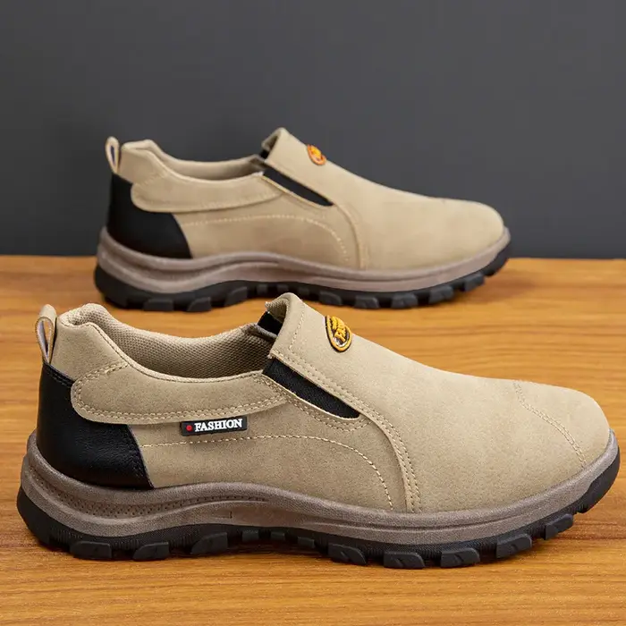 Chaussures de randonnée décontractées pour hommes, grande taille, respirantes, à bout rond, à talon bas, semelle extérieure en PVC, pour le travail en extérieur