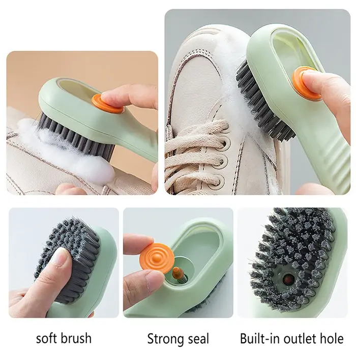 Brosse à chaussures multifonctionnelle à décharge automatique de liquide