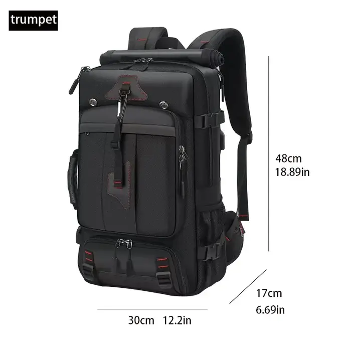 Sac à dos de voyage grande capacité, compartiment à bagages convertible avec compartiment à chaussures indépendant, compartiment pour ordinateur portable de 15,6 pouces