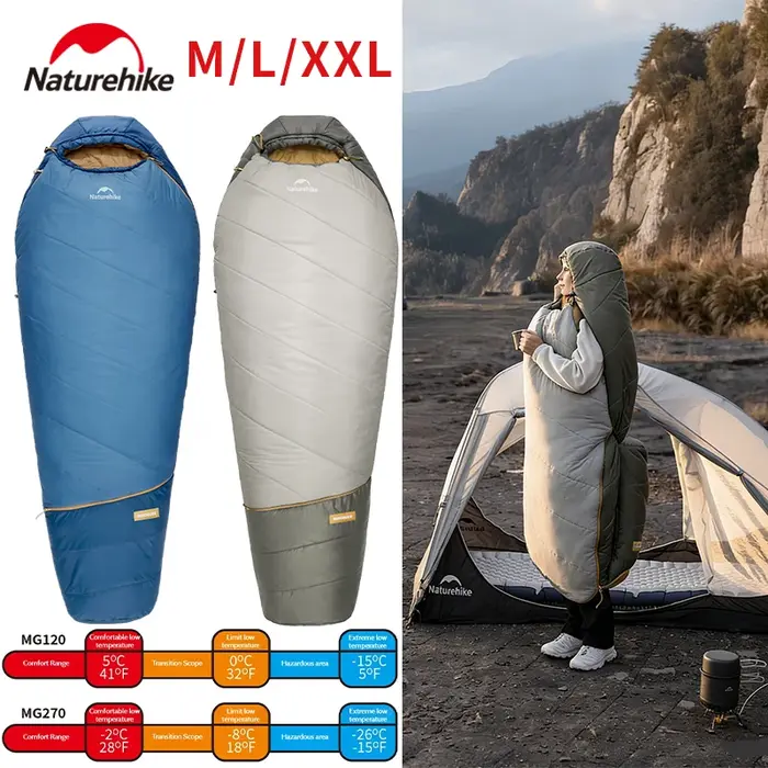 Naturehike Muxin Pro Momie Sac de Couchage Lumière Chaud Réglable Pied Compartiment Fluor Sans Hydrofuge SUNDOUCE Or Étiquette