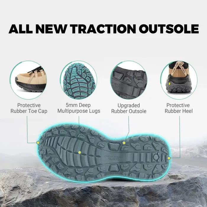 Chaussures de randonnée FitVille pour hommes, larges, à enfiler, pour la marche en extérieur, avec s
