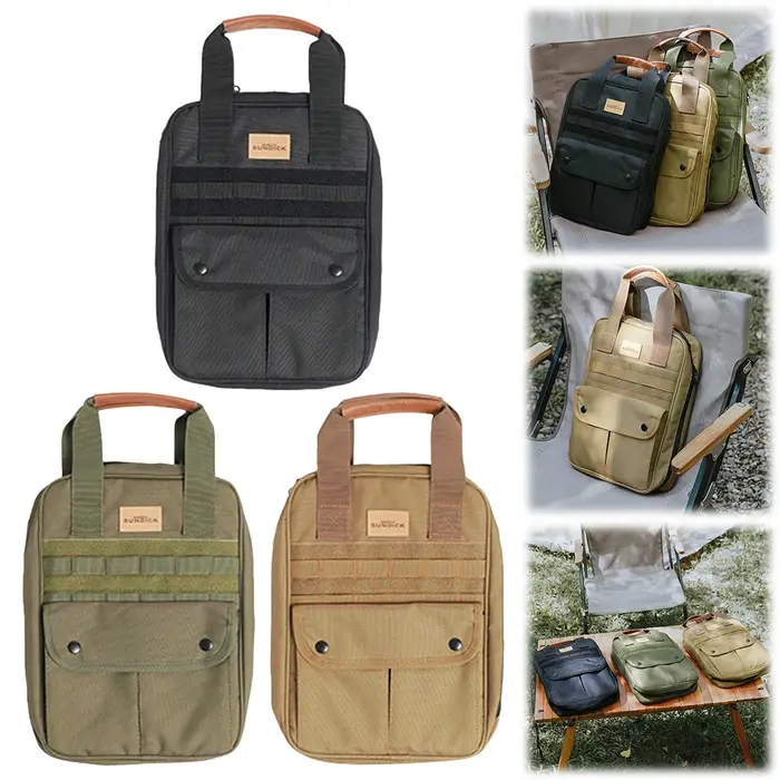 Sac de rangement pour ustensiles de cuisine de camping avec poignée