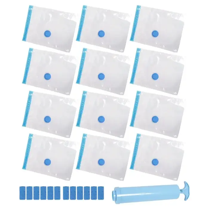 Sacs sous vide pour vêtements, lot de 12, format voyage 30x40 cm, pour sacs de rangement de vêtement