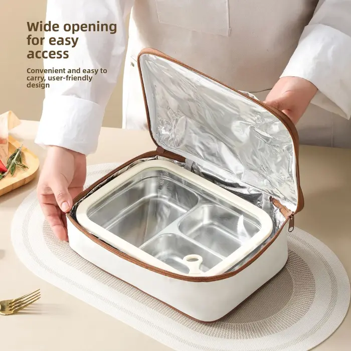 Sac isotherme portable avec poignée, mini pochette de rangement pour le camping, le pique-nique, l'extérieur, style moderne et simple, durable, antibactérien
