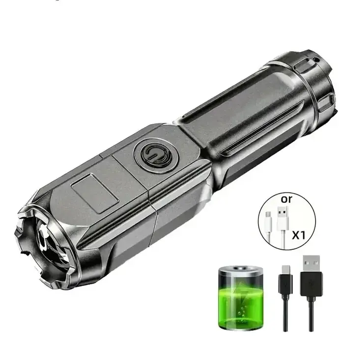 Puissante lampe de poche LED Rechargeable USB 18650 étanche Zoom pêche chasse Camping 100