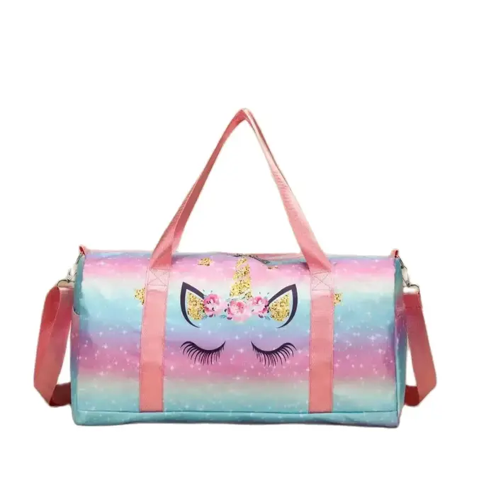 Sac de voyage en plein air pour enfants, sac à bandoulière imprimé licorne, grande capacité pour sép