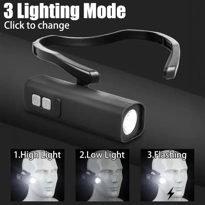 Lampe frontale de course avec pince d'oreille