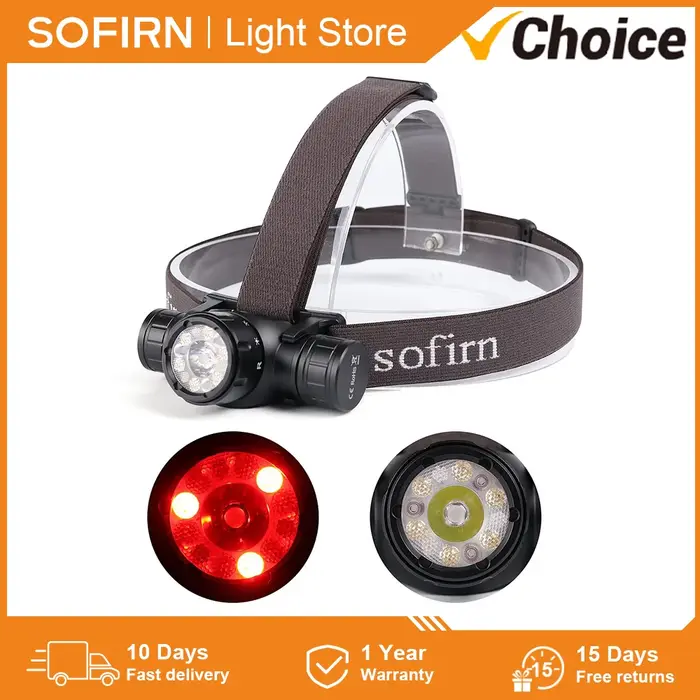 Sofirn HS21 lampe frontale 2000lm torche à Induction infrarouge 18650 USB C lampe de poche Rechargea