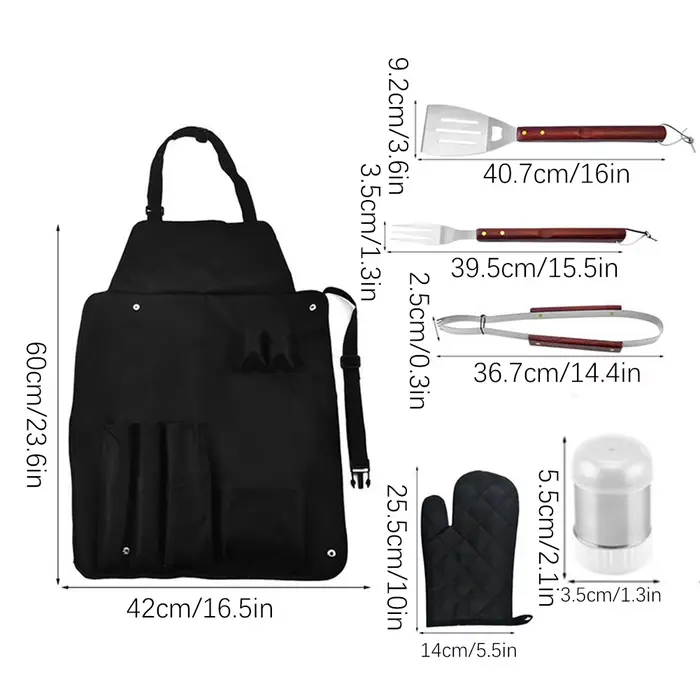 Kit de grillades à manche en bois