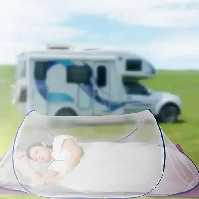 Moustiquaire de lit pliable portable |   Filet anti-insectes pour le camping en plein air, les voyages et les pique-niques |   Installation gratuite